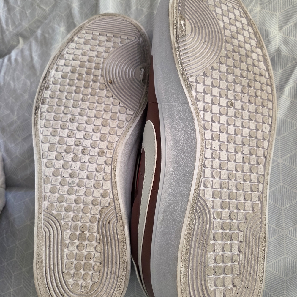 Nike Blazer Leather Maroon and White Sneakers Size 11 Worn Once 🎉 HP 🎉 - Picture 9 of 10